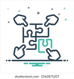Vector colorful mix icon for collaboration