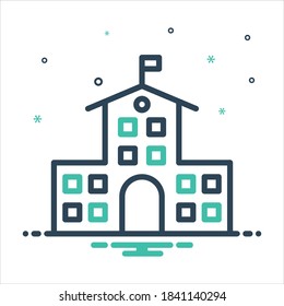 Vector colorful mix icon for college