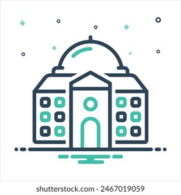 Vector colorful mix icon for college