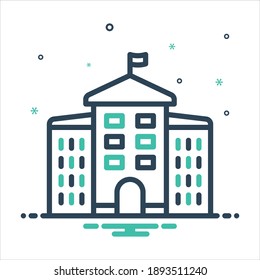 Vector colorful mix icon for colleges