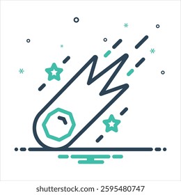 Vector colorful mix icon for comet