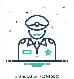 Icono de mezcla colorida del vector para comandante