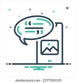 Vector colorful mix icon for comment