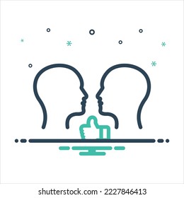 Vector colorful mix icon for commitments 