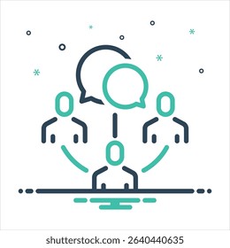 Vector colorful mix icon for communication strategy