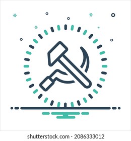 Vector colorful mix icon for communist