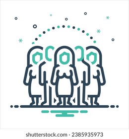 Vector colorful mix icon for community