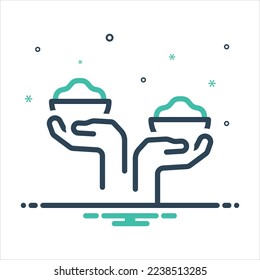 Vector colorful mix icon for compared