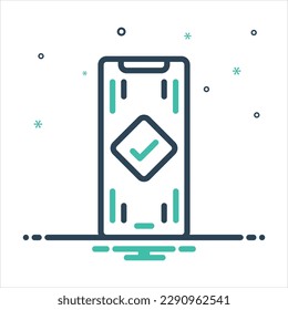 Vector colorful mix icon for completed