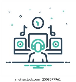 Ícone de mistura colorida vetorial para compositor