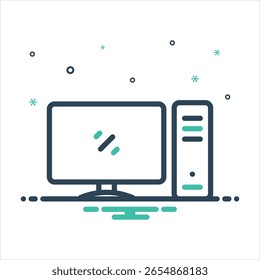 Vector colorful mix icon for computer