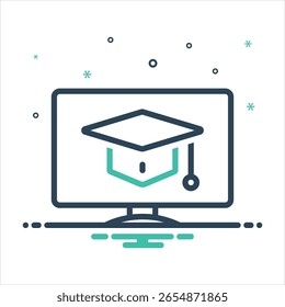 Vector colorful mix icon for computer degree