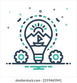 Vector colorful mix icon for concepts