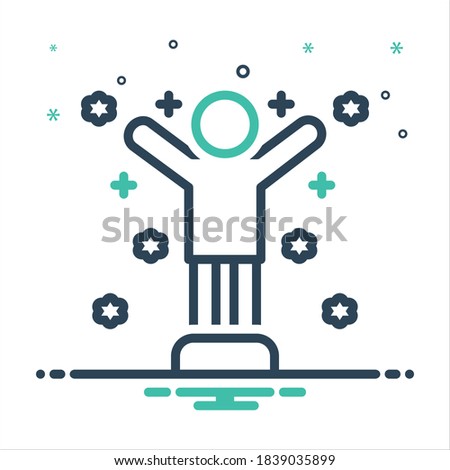 Vector colorful mix icon for confident