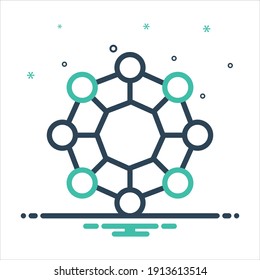 Vector colorful mix icon for connect