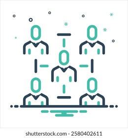 Vector colorful mix icon for connect people