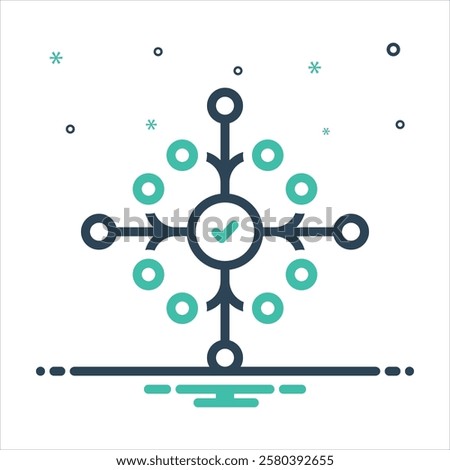 Vector colorful mix icon for connected