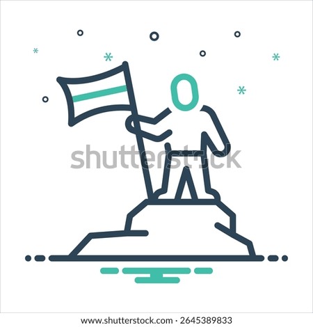 Vector colorful mix icon for conquest