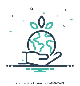 Vector colorful mix icon for conservation