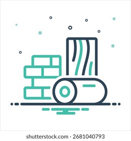 Icono colorido de la mezcla del Vector para los materiales de construcción