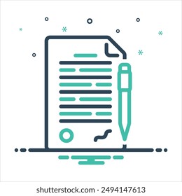 Vector colorful mix icon for contract