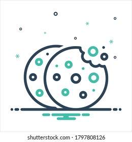 Icono de mezcla de colores vectorial para cookie