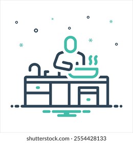 Vector colorful mix icon for cooking