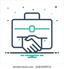 Ícone de mistura colorida vetorial para relacionamento cooperativo