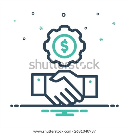 Vector colorful mix icon for cooperative venture