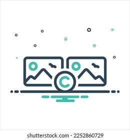 Vector colorful mix icon for copyrighted