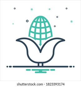 Vector colorful mix icon for corn