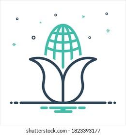 Vector colorful mix icon for corn