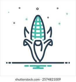 Vector colorful mix icon for corn
