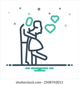 Vector colorful mix icon for couple goal