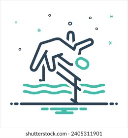 Vector colorful mix icon for courage