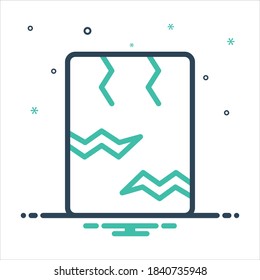 Vector colorful mix icon for crack