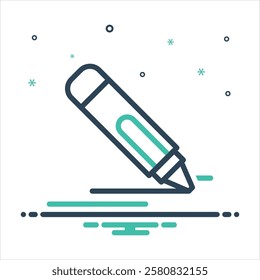 Vector colorful mix icon for crayon