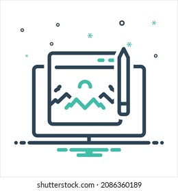 Vector colorful mix icon for creation