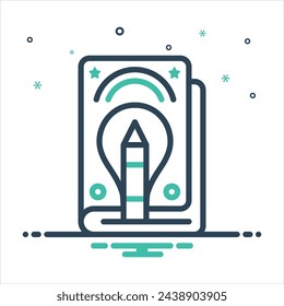 Icono de mezcla colorida vectorial para la enseñanza creativa