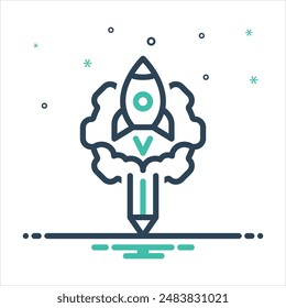 Vector colorful mix icon for creativity