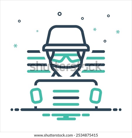 Vector colorful mix icon for crime