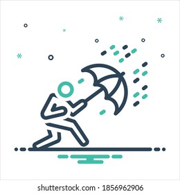 Vector colorful mix icon for crisis