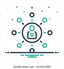 Vector colorful mix icon for crm