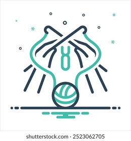 Vector colorful mix icon for crocheting