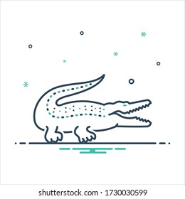 Vector colorful mix icon for crocodile