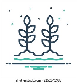 Vector colorful mix icon for crops