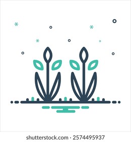 Vector colorful mix icon for crops