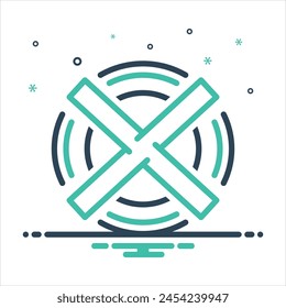 Icono de mezcla colorida de Vector para la cruz