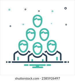 Vector colorful mix icon for crowd