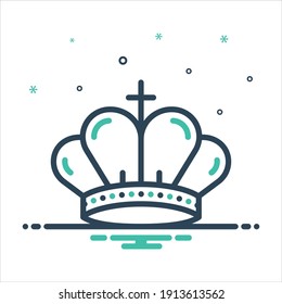 Vector colorful mix icon for crown